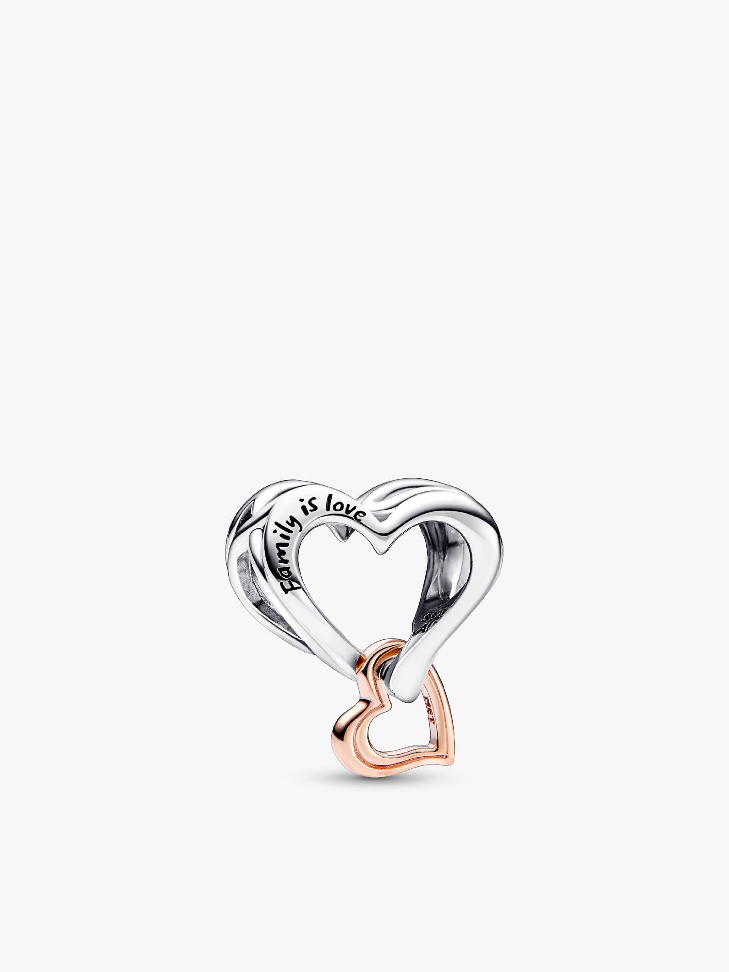 Charm Openwork Cuore Infinito "Family is Love"