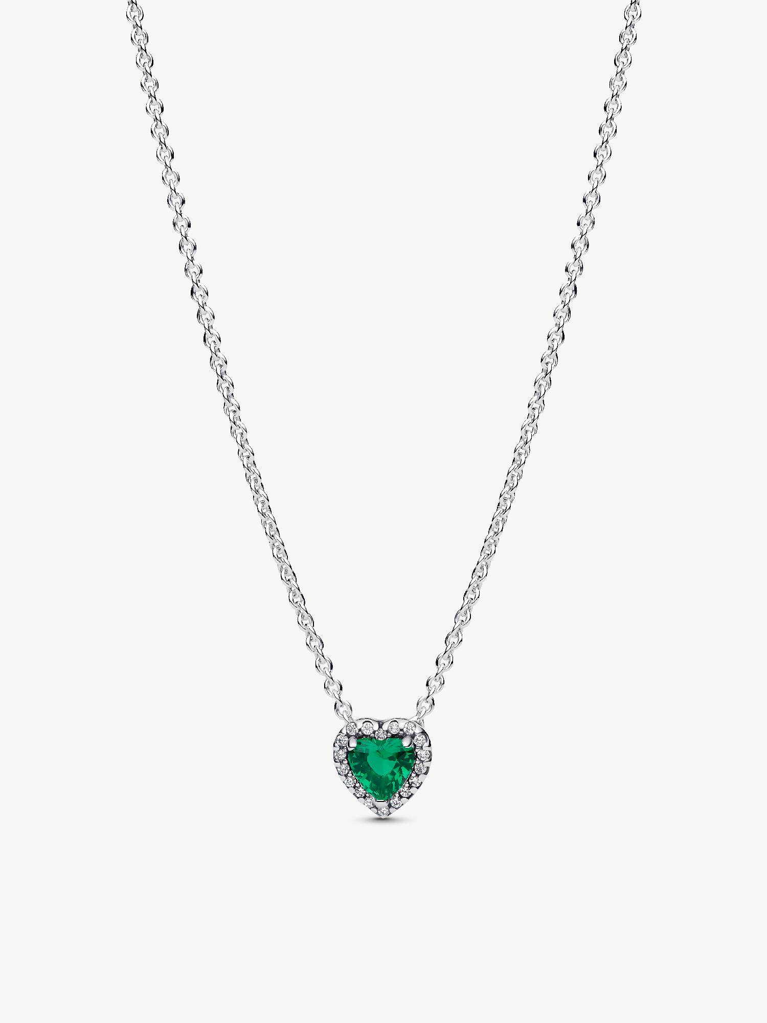 Collana Cuore in Rilievo Verde 