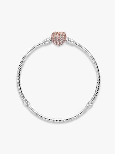 Bracciale Moments con Chiusura a Cuore Pavè