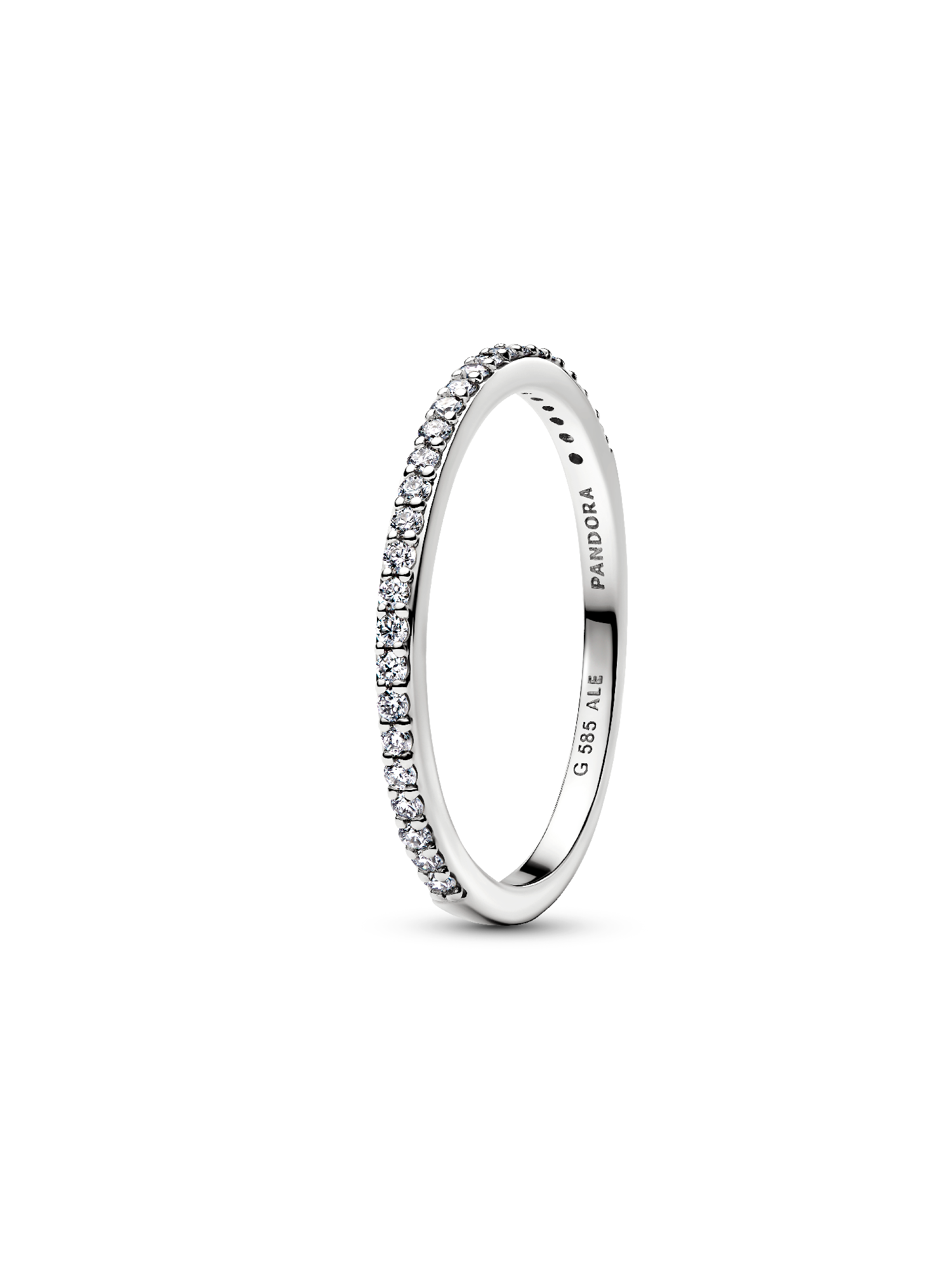 Anello Era Fascia in oro 14k con pavé di diamanti creati in laboratorio