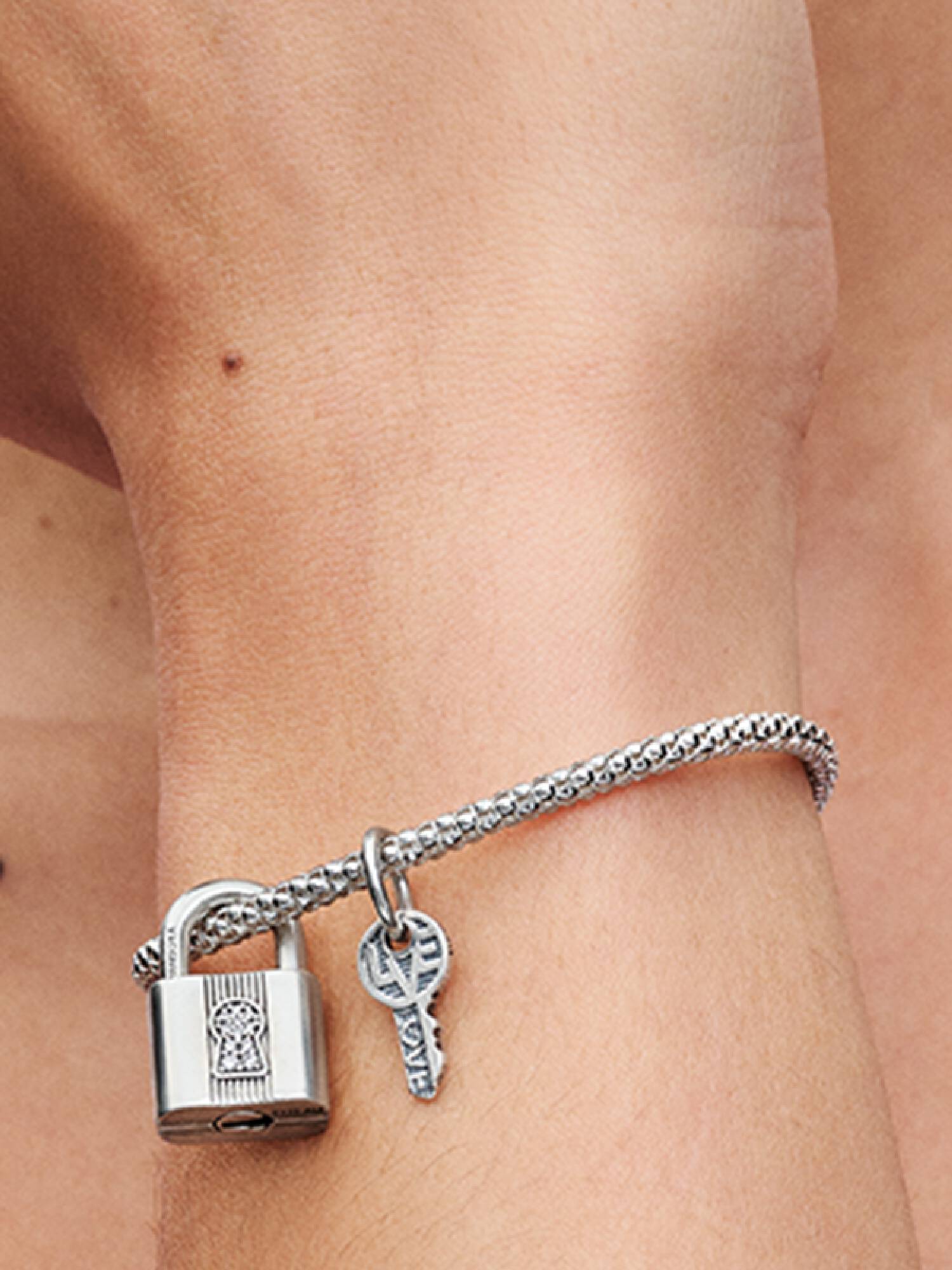Charm Pendente Lucchetto e Chiave dell'Amore da incidere