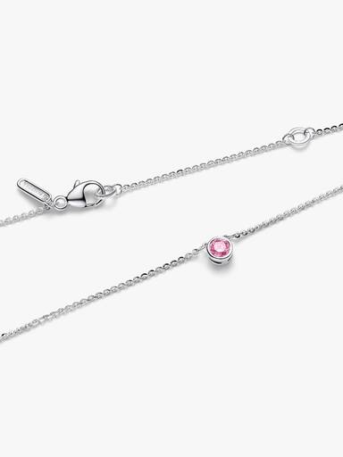 Collana Era Bezel con diamante creato in laboratorio rosa