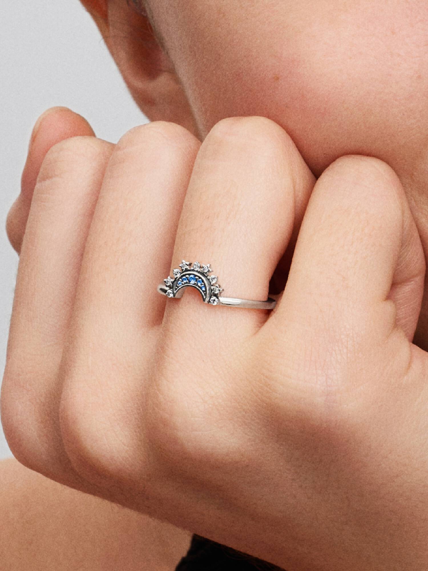 Anello Luna Pietre Blu