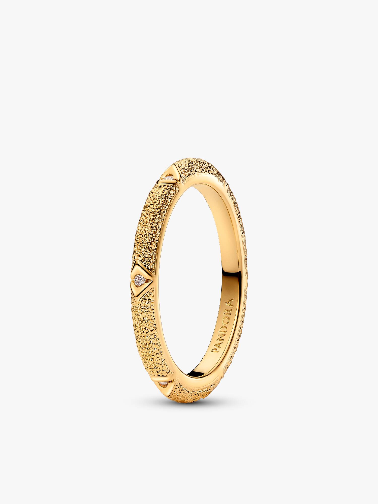 Anello Texture Martellata con Pietre Pandora ME