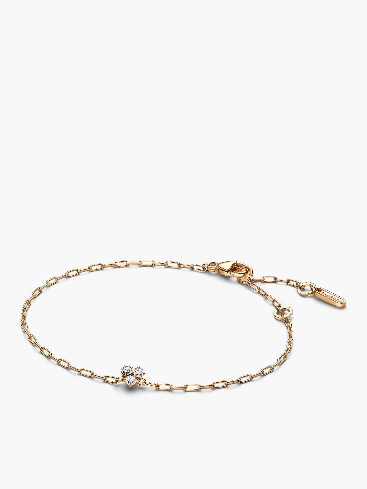 Bracciale Era in oro 14k con tre diamanti creati in laboratorio