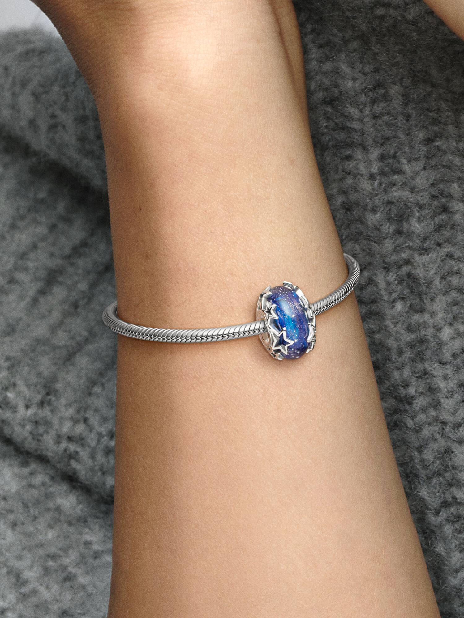 Charm Vetro di Murano Blu con Stelle