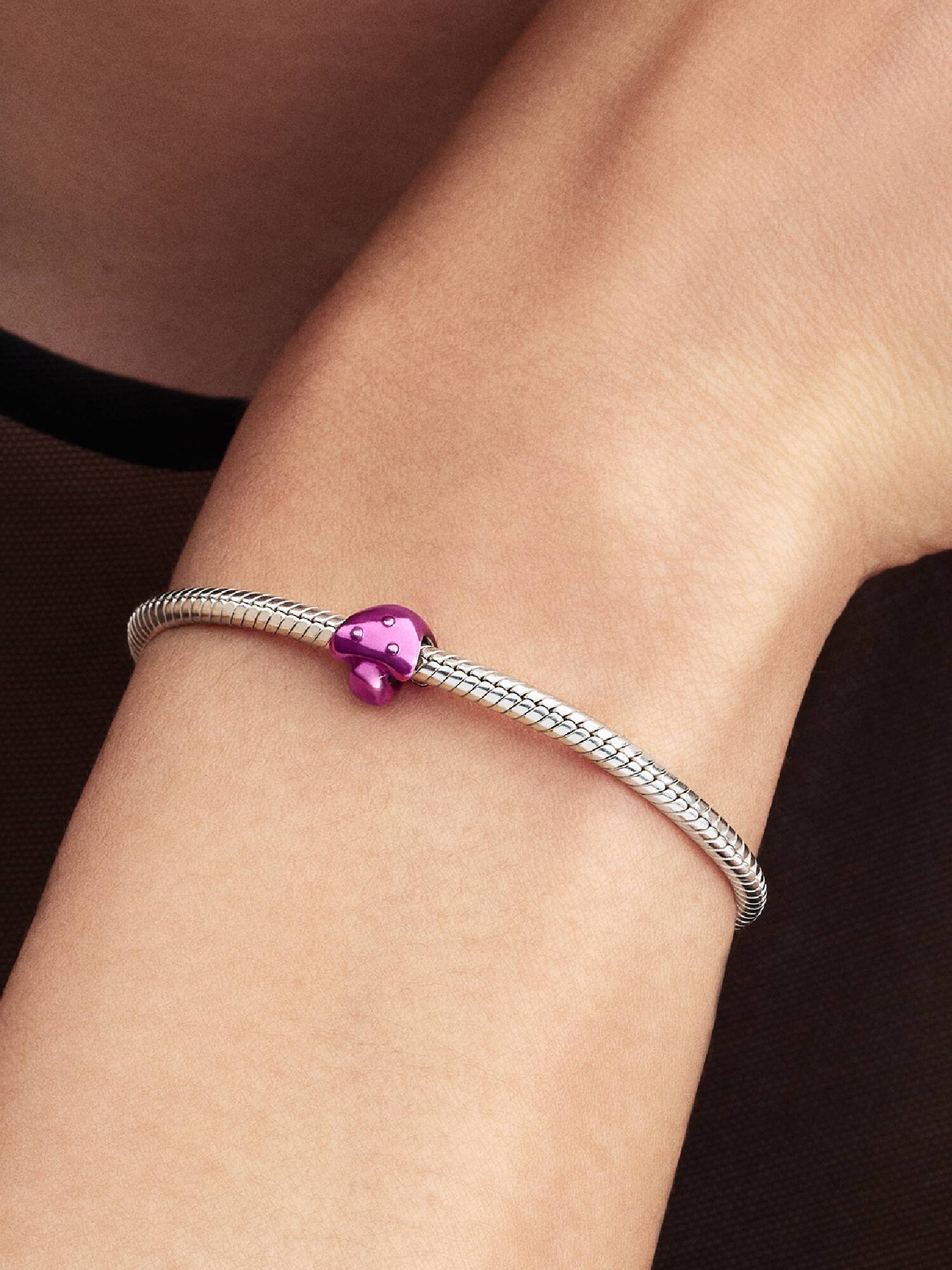 Mini Charm Fungo effetto metallico rosa
