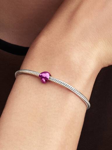 Mini Charm Fungo effetto metallico rosa