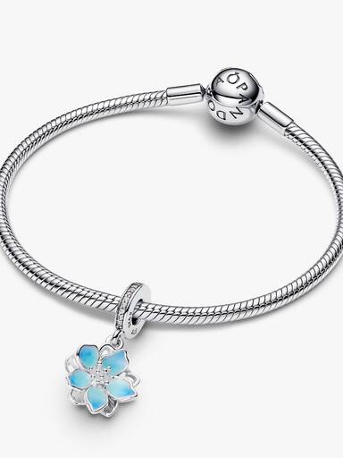 Charm Pendente Fiore di ciliegio blu