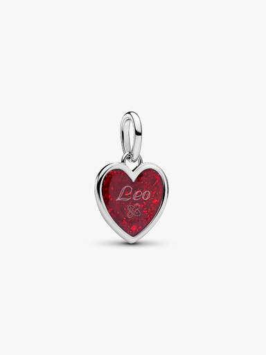 Charm Pendente Cuore Rosso da incidere
