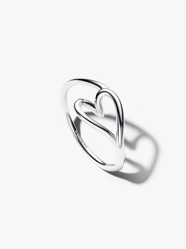 Anello Cuore Piccolo Linea Sinuosa