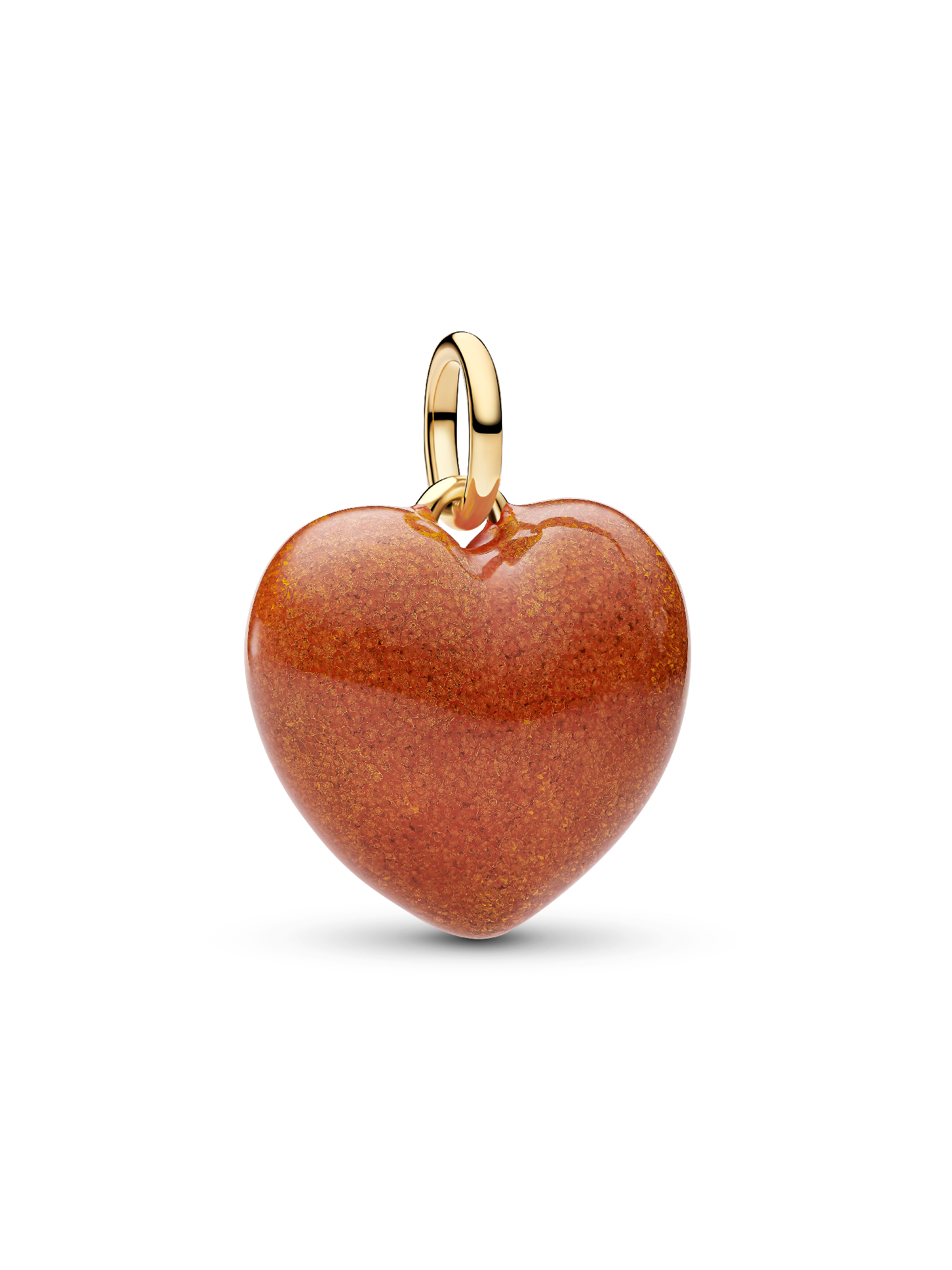 Charm Pendente Cuore Puffy Arancione