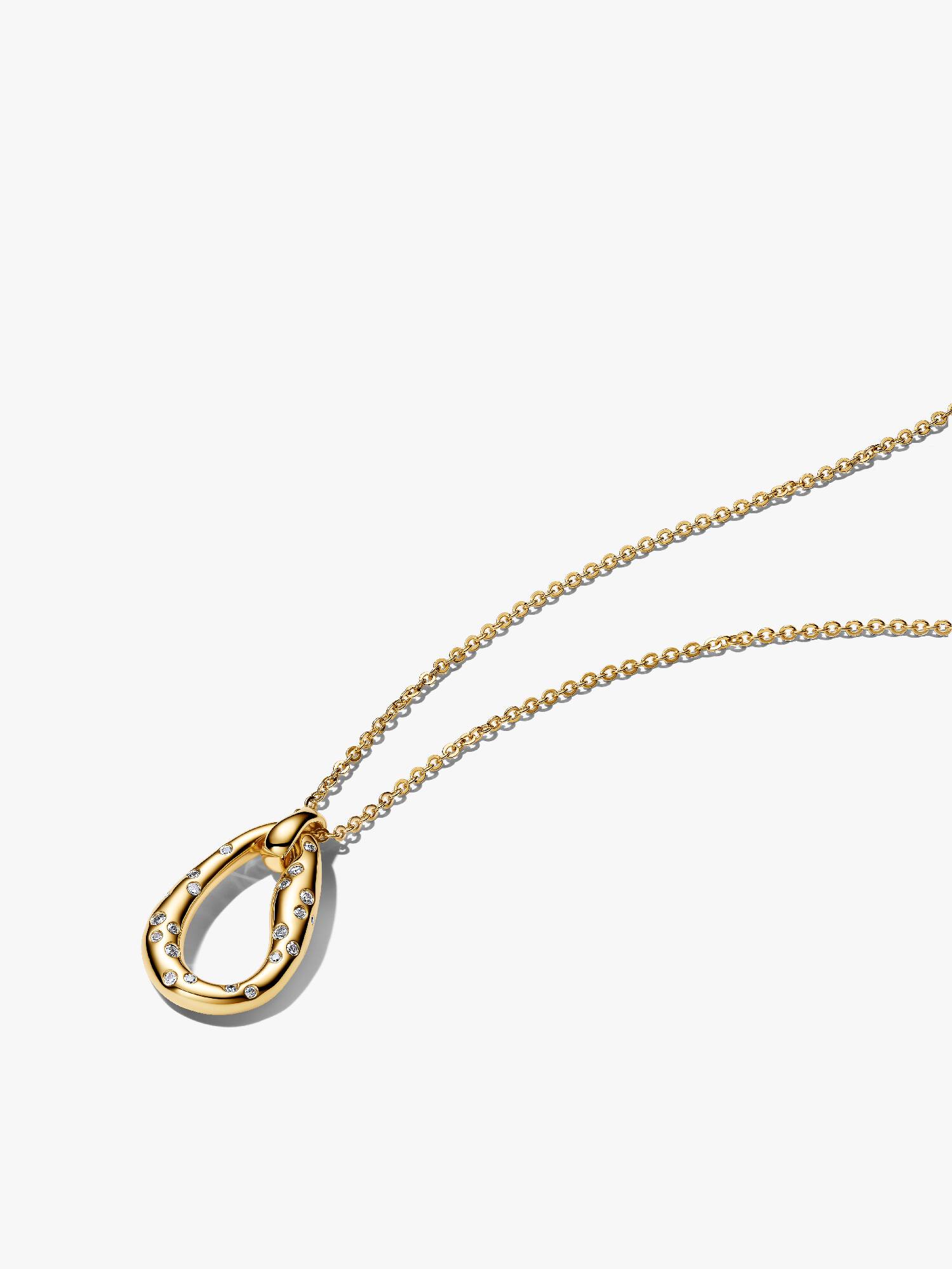 Collana Ovale Linea Sinuosa con Pietre Luminose
