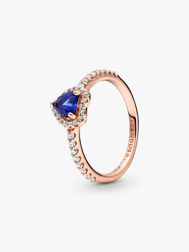 Anello Cuore in Rilievo Blu