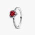 Anello Cuore in Rilievo Rosso Anello Cuore in Rilievo Rosso