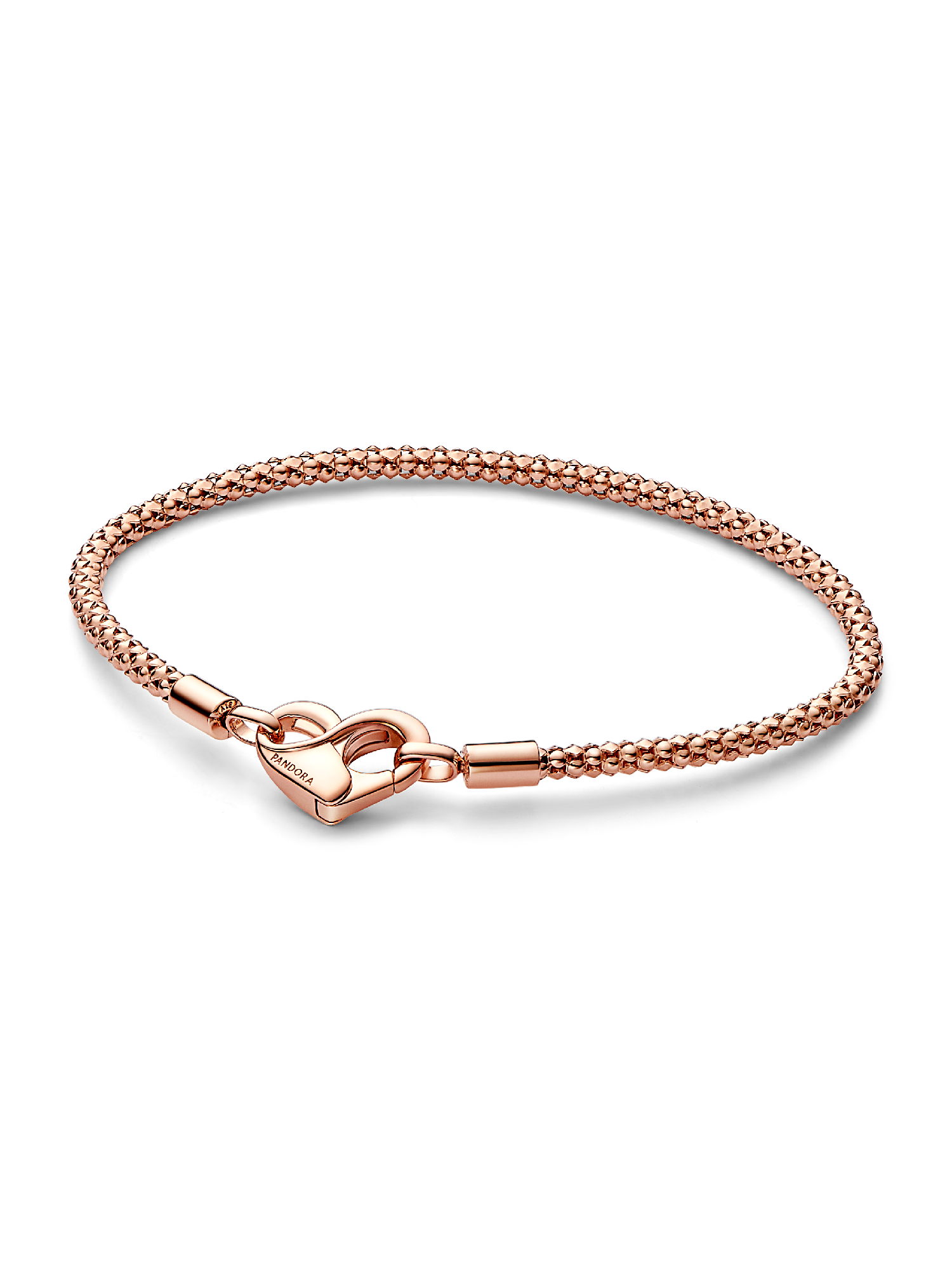Bracciale Maglia Geometrica con Chiusura Moschettone a Cuore