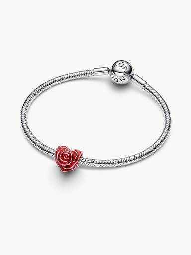 Charm Cuore di Rosa Rossa