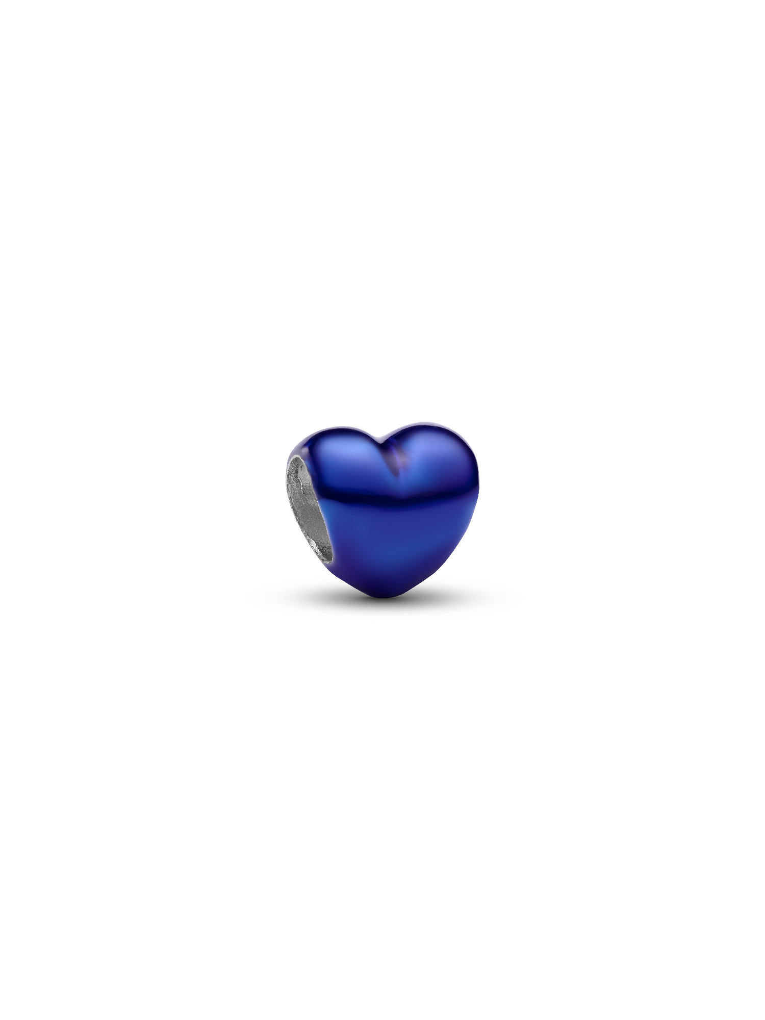 Mini Charm Cuore effetto metallico blu 
