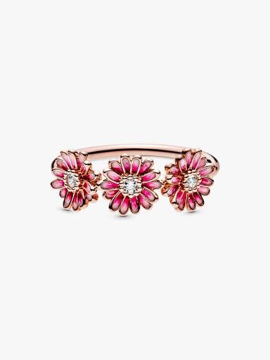 Anello Tris di Margherite Rosa