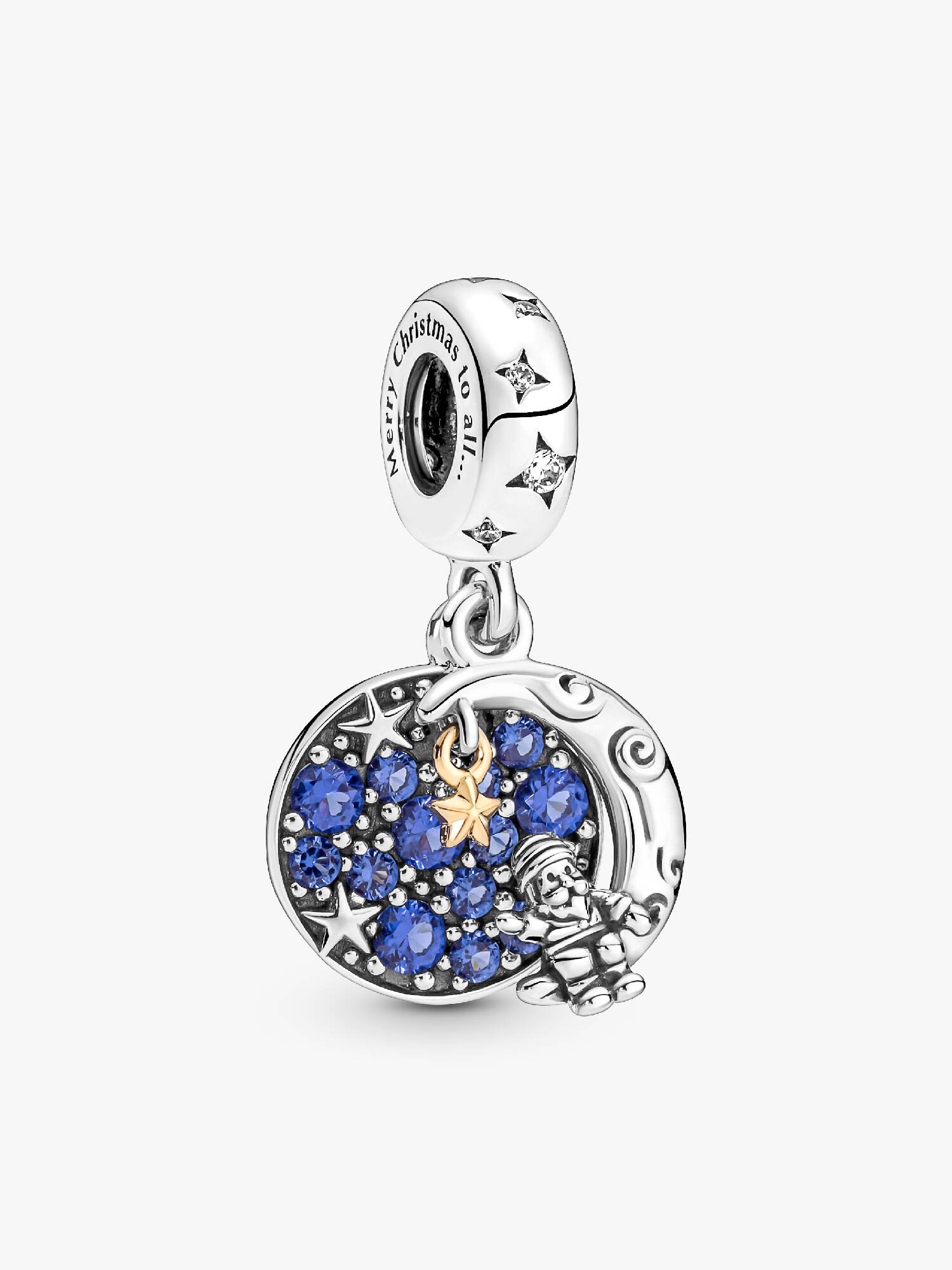 Charm Pendente Babbo Natale sulla Luna
