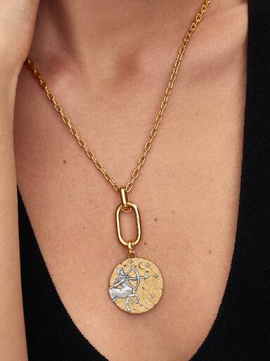 Charm Medallion XL Sagittario "Vivere Est Audere"