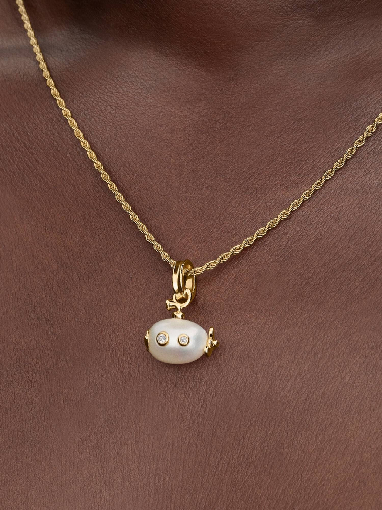 Charm Pendente Sottomarino con Perla Barocca d’Acqua Dolce Coltivata