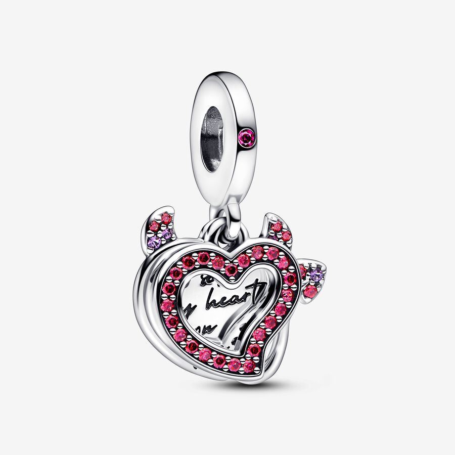 Charm Pendente Doppio Cuore Heart on fire’ image number 0