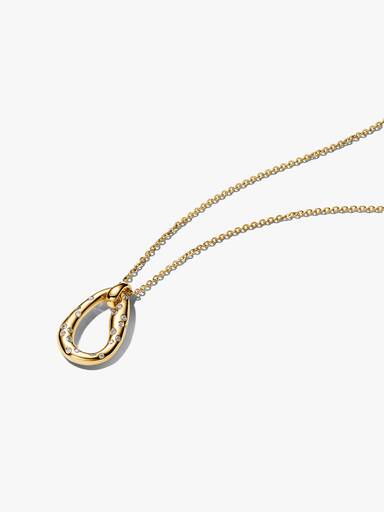 Collana Ovale Linea Sinuosa con Pietre Luminose