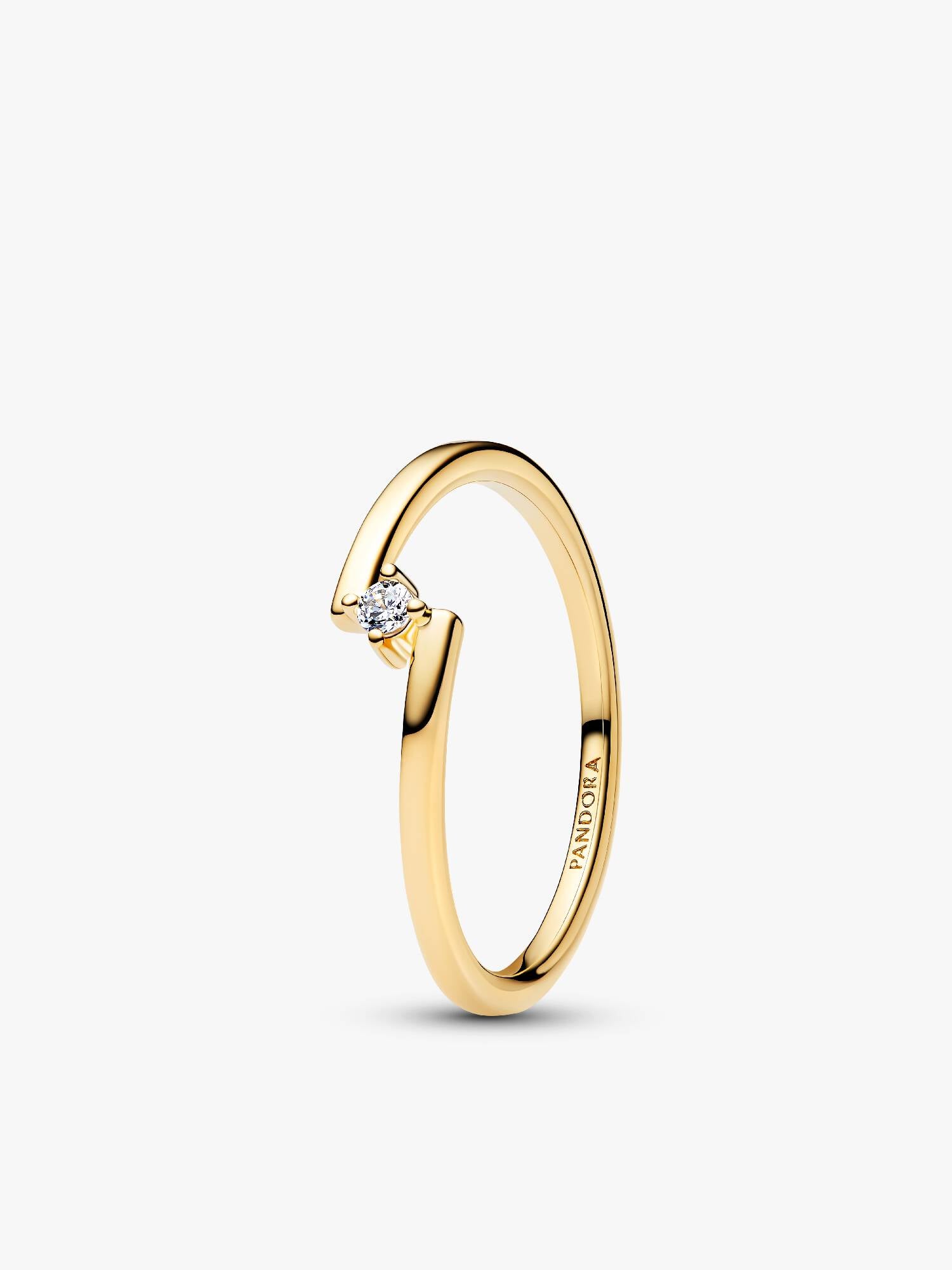 Anello Solitario Fascia Asimmetrica