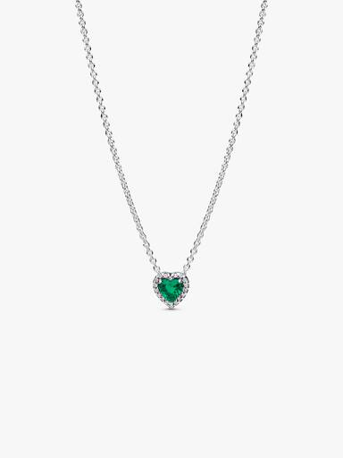 Collana Cuore in Rilievo Verde