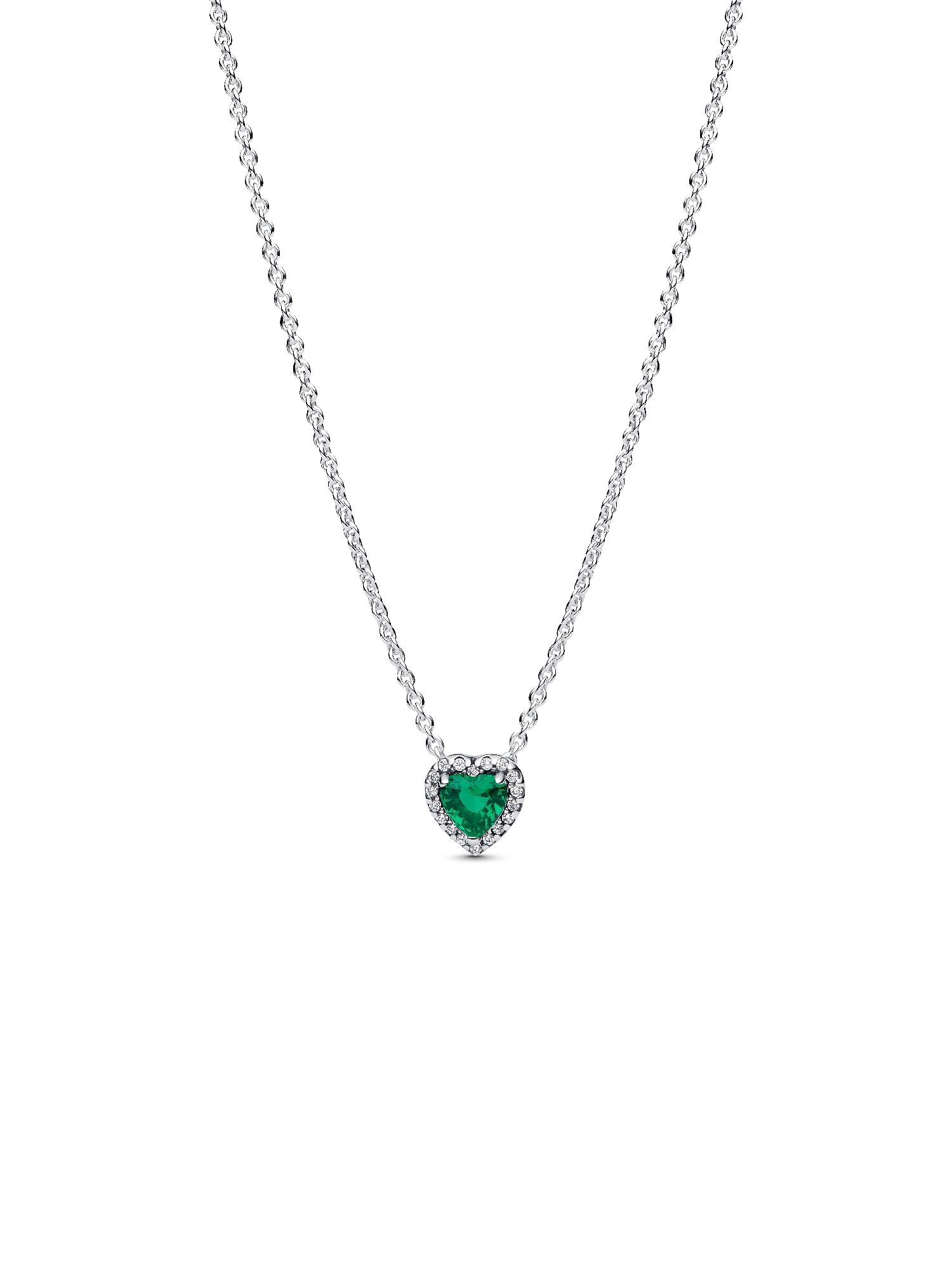 Collana Cuore in Rilievo Verde 
