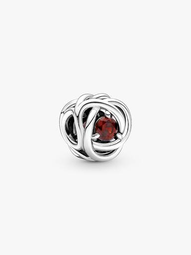 Charm Cerchio Eterno Rosso Scuro Gennaio