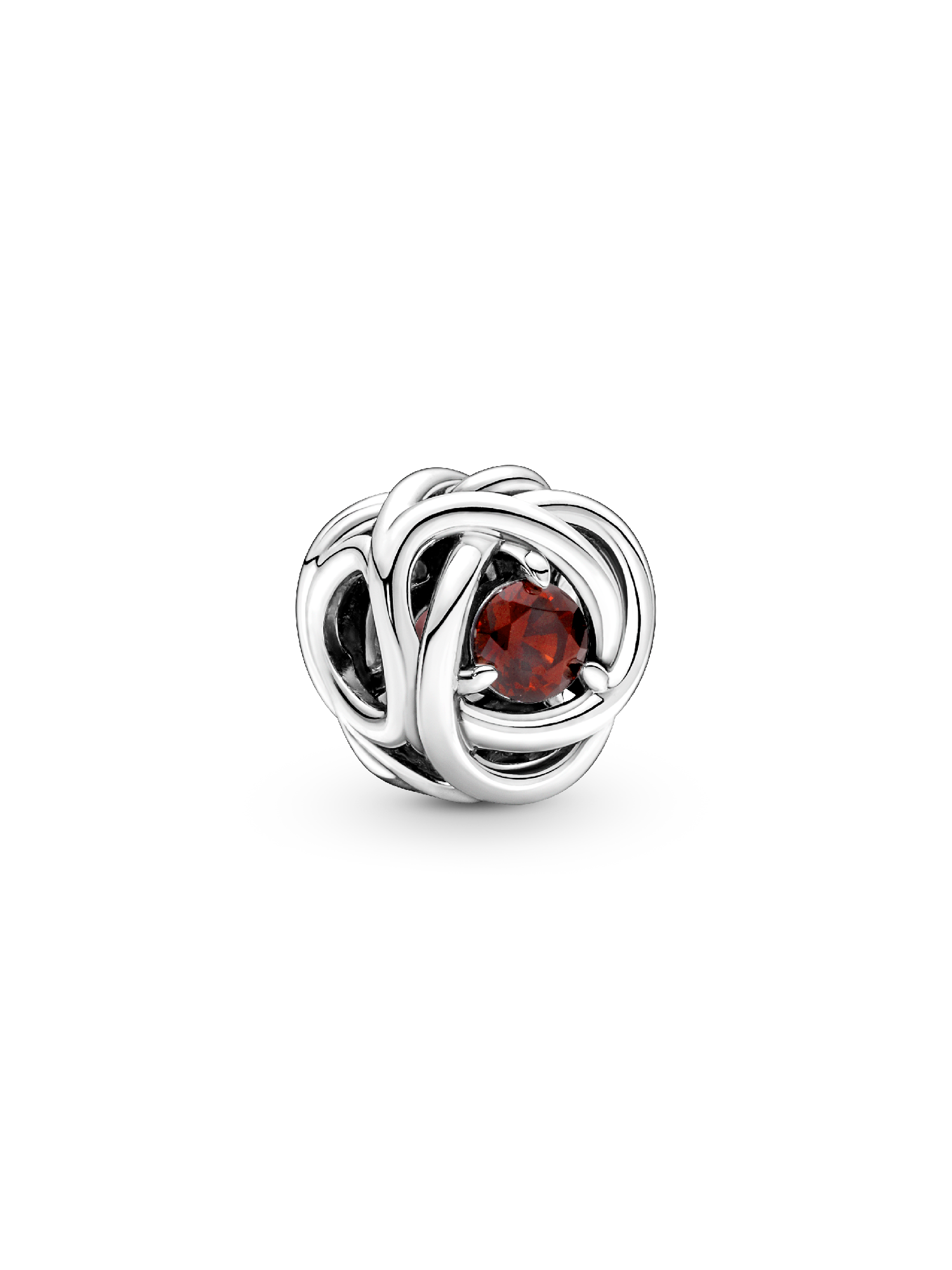 Charm Cerchio Eterno Rosso Scuro Gennaio