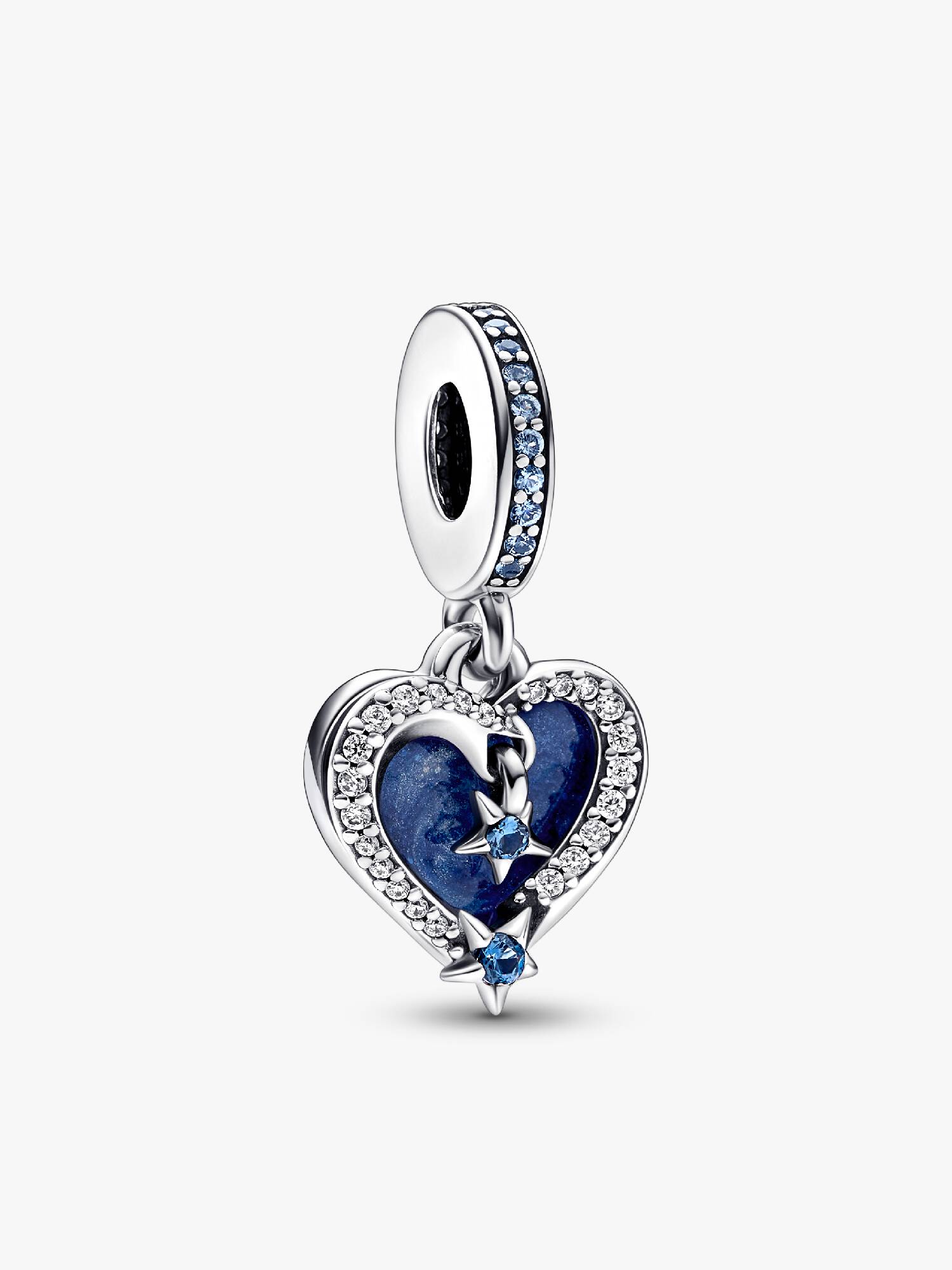 Charm Pendente Cuore e Stelle Blu