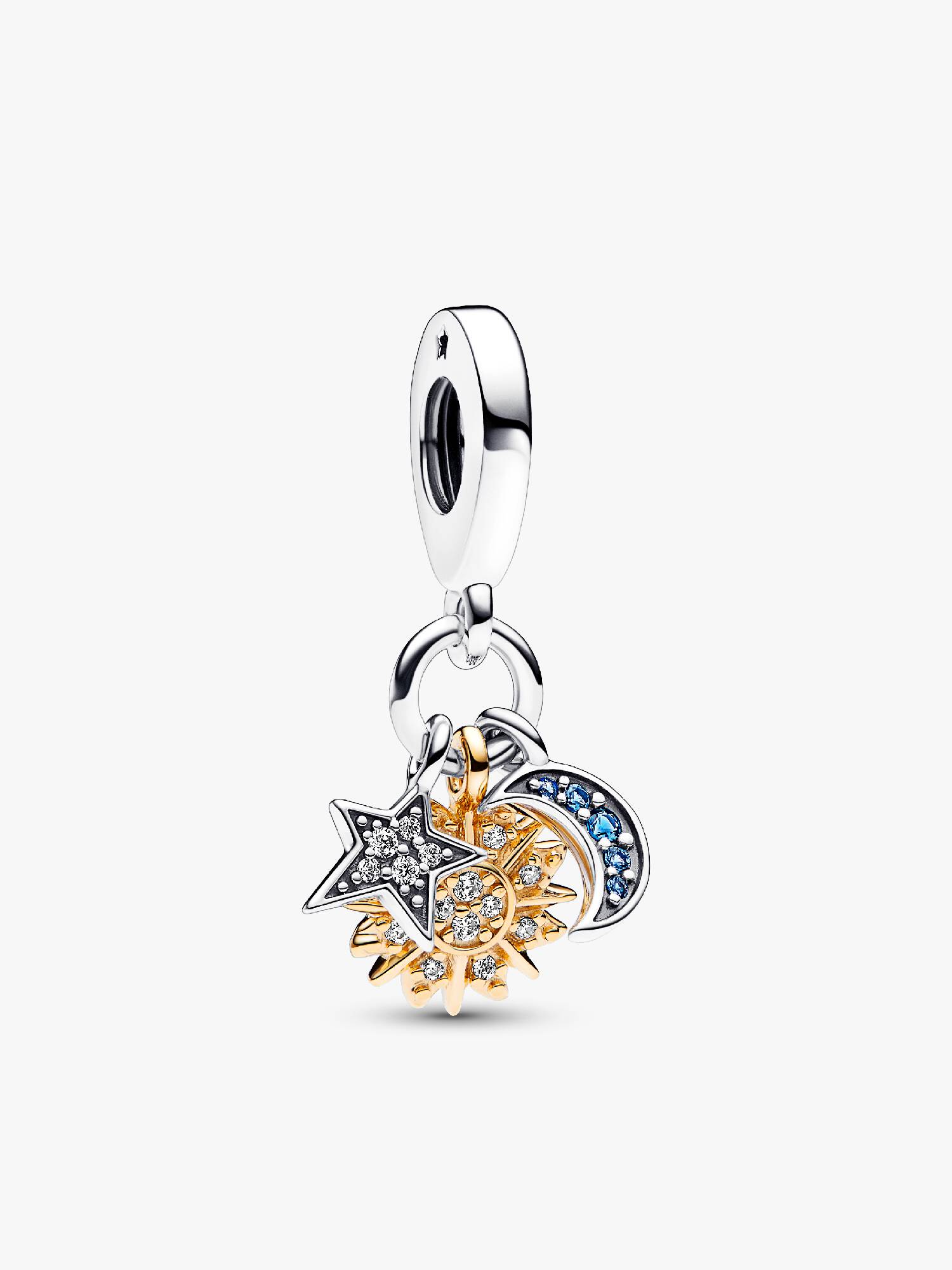 Charm Pendente Stella, Sole e Luna