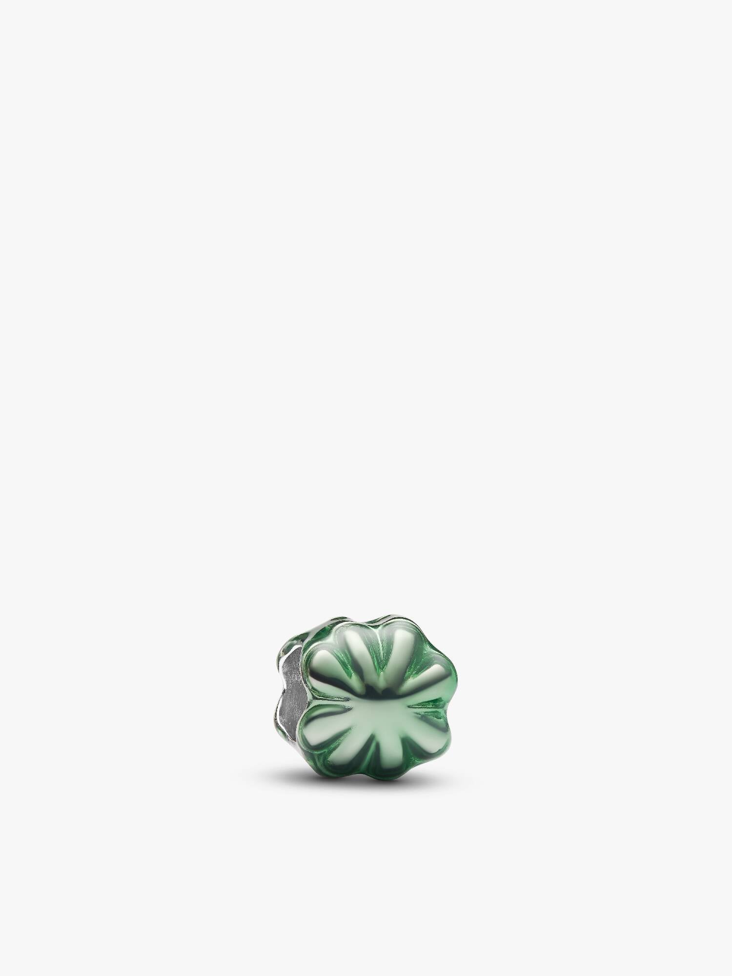 Mini Charm Quadrifoglio effetto metallico verde