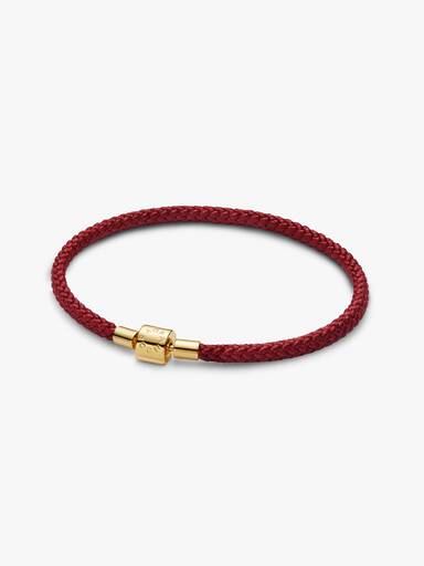 Bracciale in Corda Rossa con Chiusura a Barile