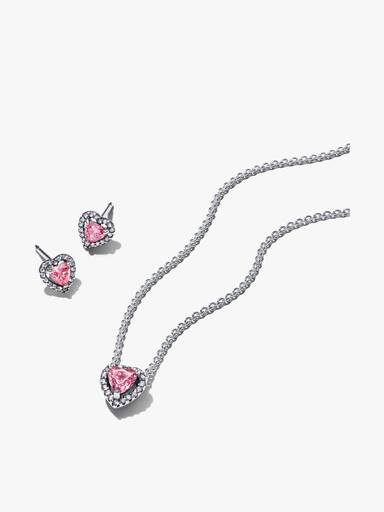 Collana rosa chiara in argento sterling creata con cristalli Collana rosa chiara in argento sterling creata con cristalli
