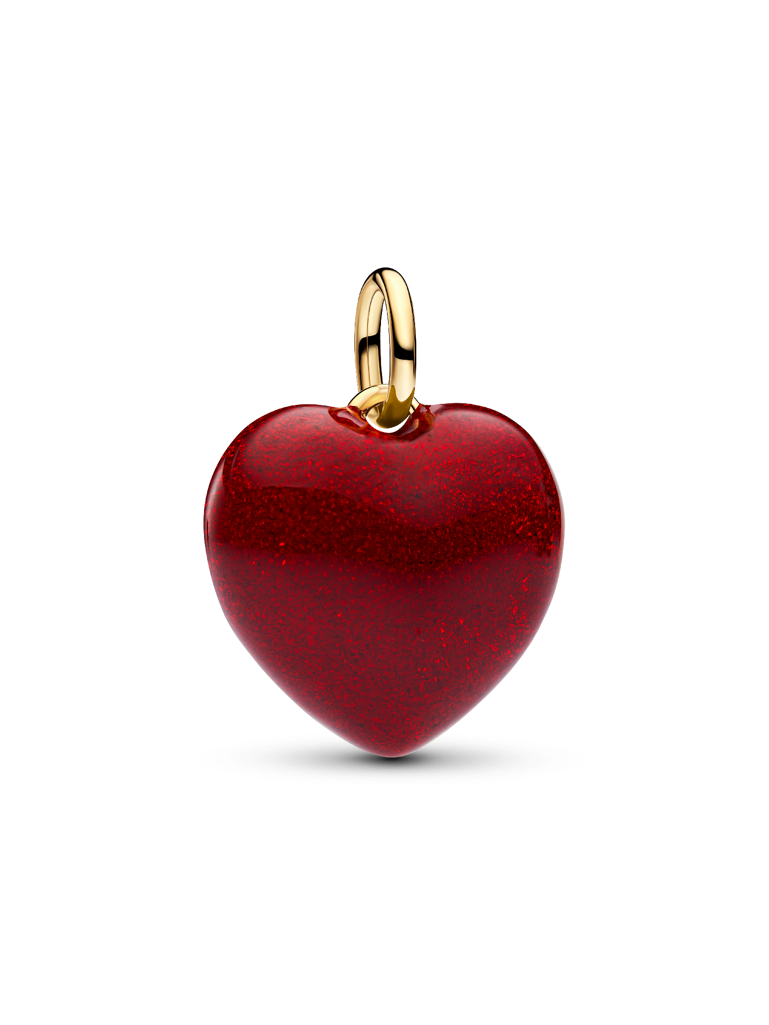 Charm Pendente Cuore Puffy Rosso