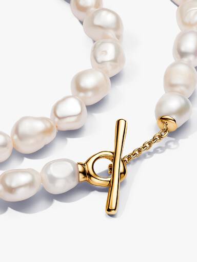 Collana Filo di Perle Barocche d'Acqua Dolce Coltivate