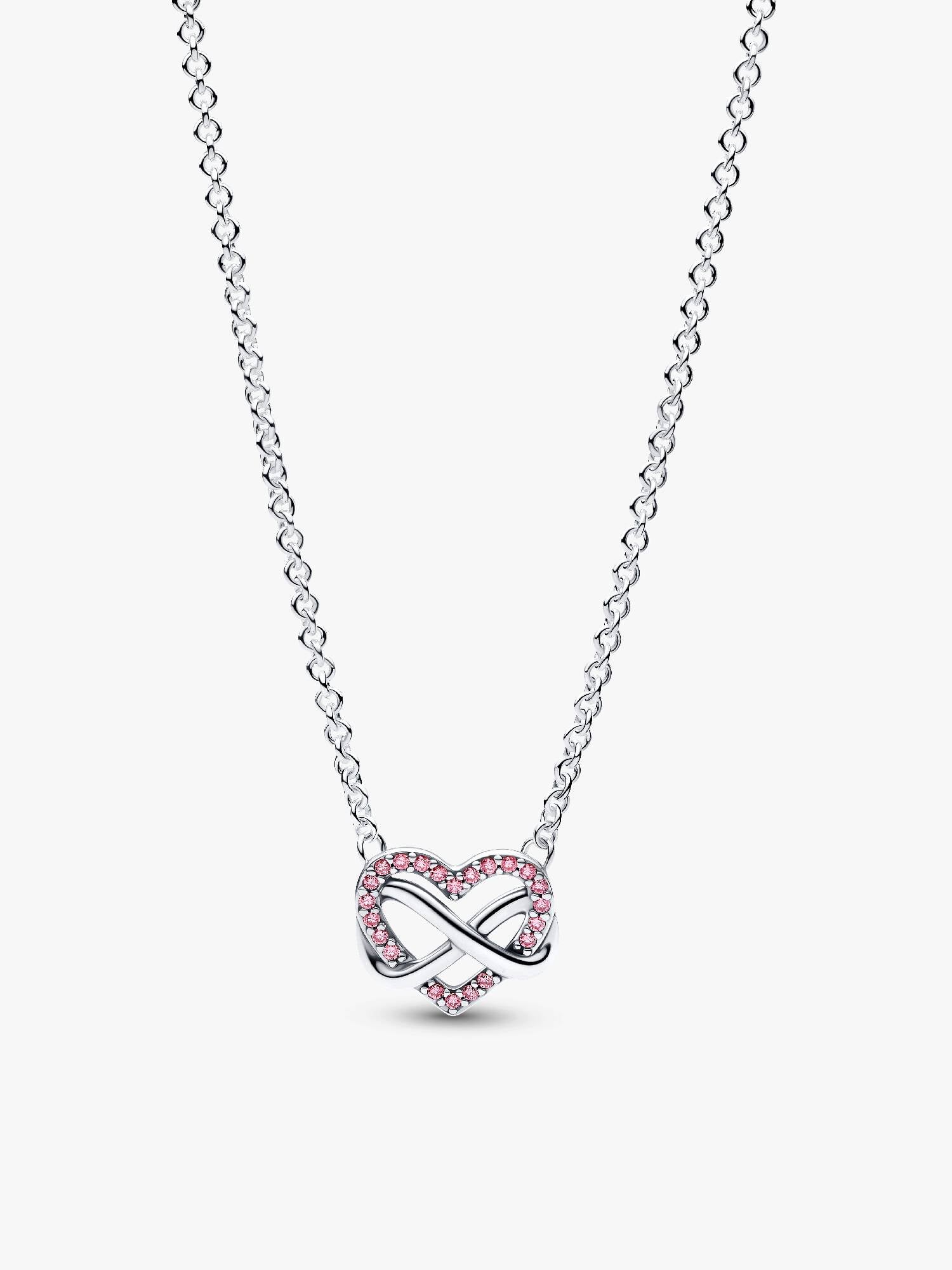 Collana Cuore Infinito Pietre Luminose Rosa