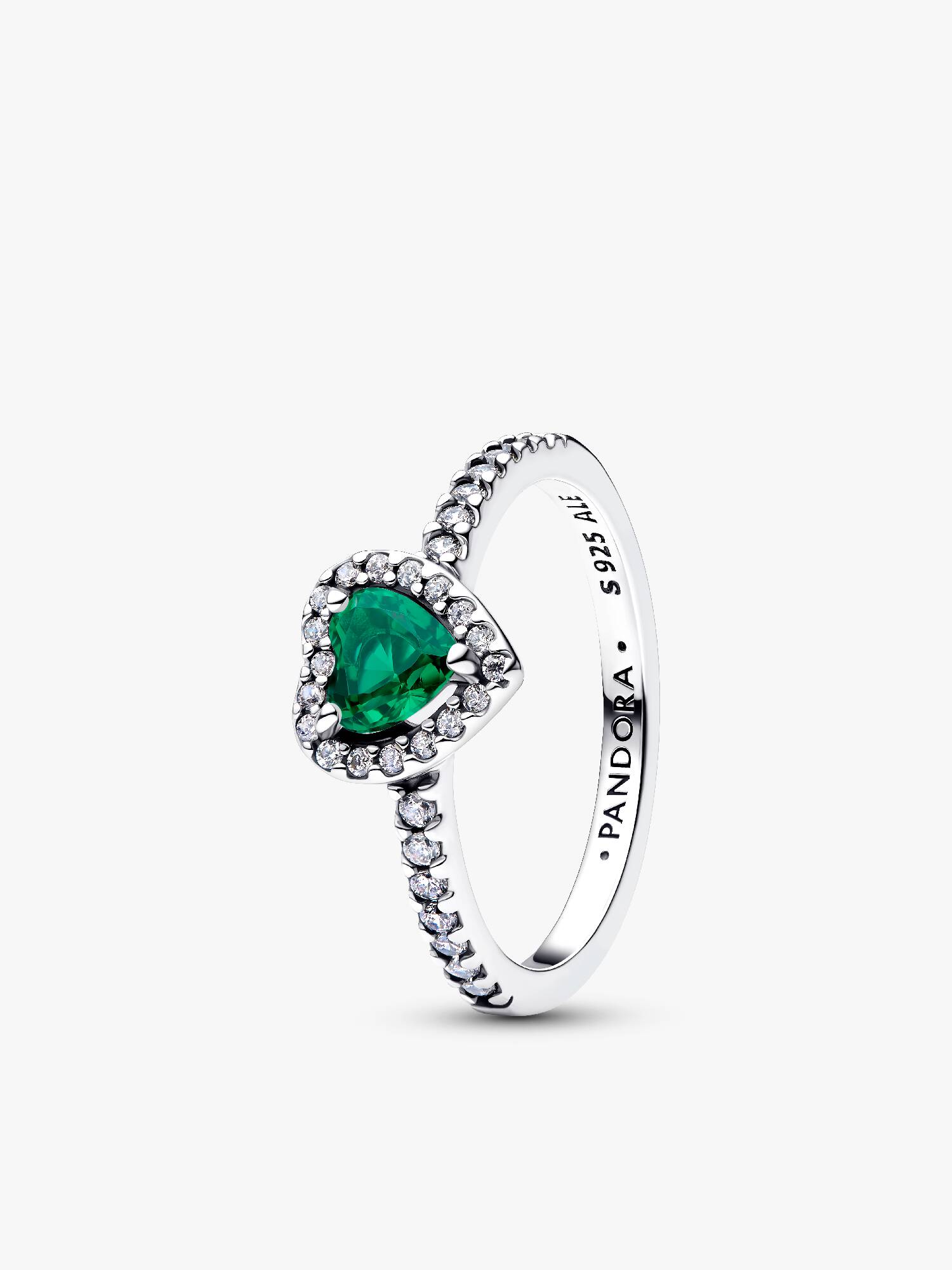 Anello Cuore in Rilievo Verde Scuro