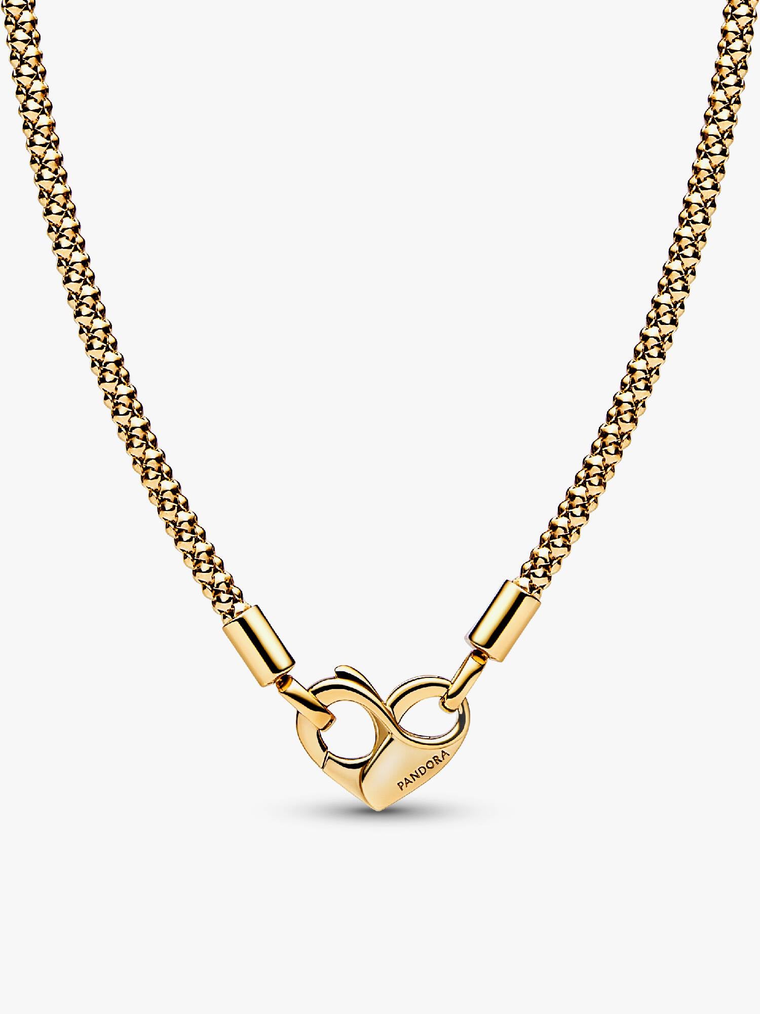 Collana Maglia Geometrica con Chiusura Moschettone a Cuore