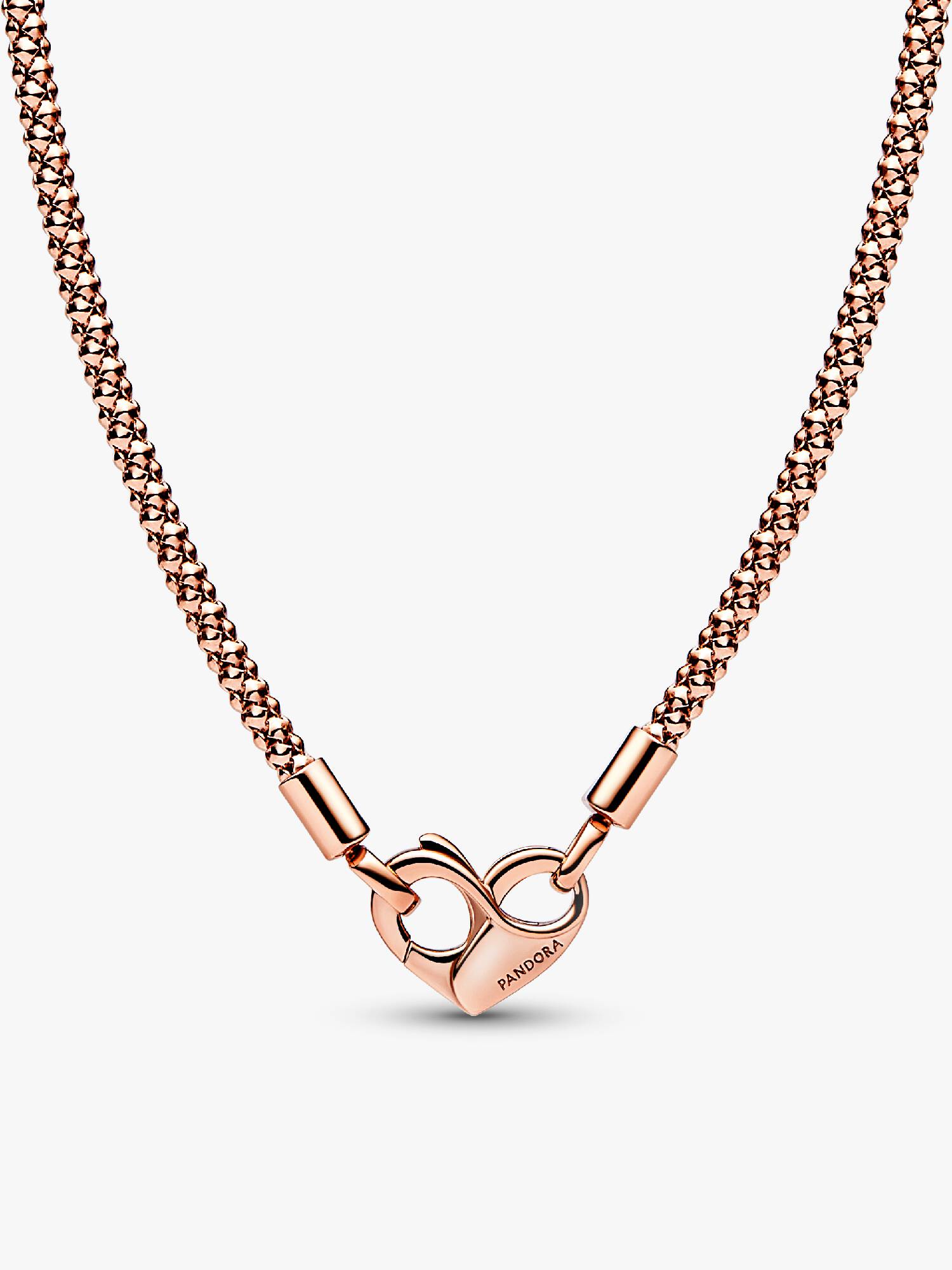Collana Maglia Geometrica con Chiusura Moschettone a Cuore