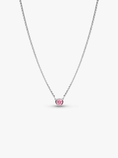 Collana Era Bezel con diamante creato in laboratorio rosa