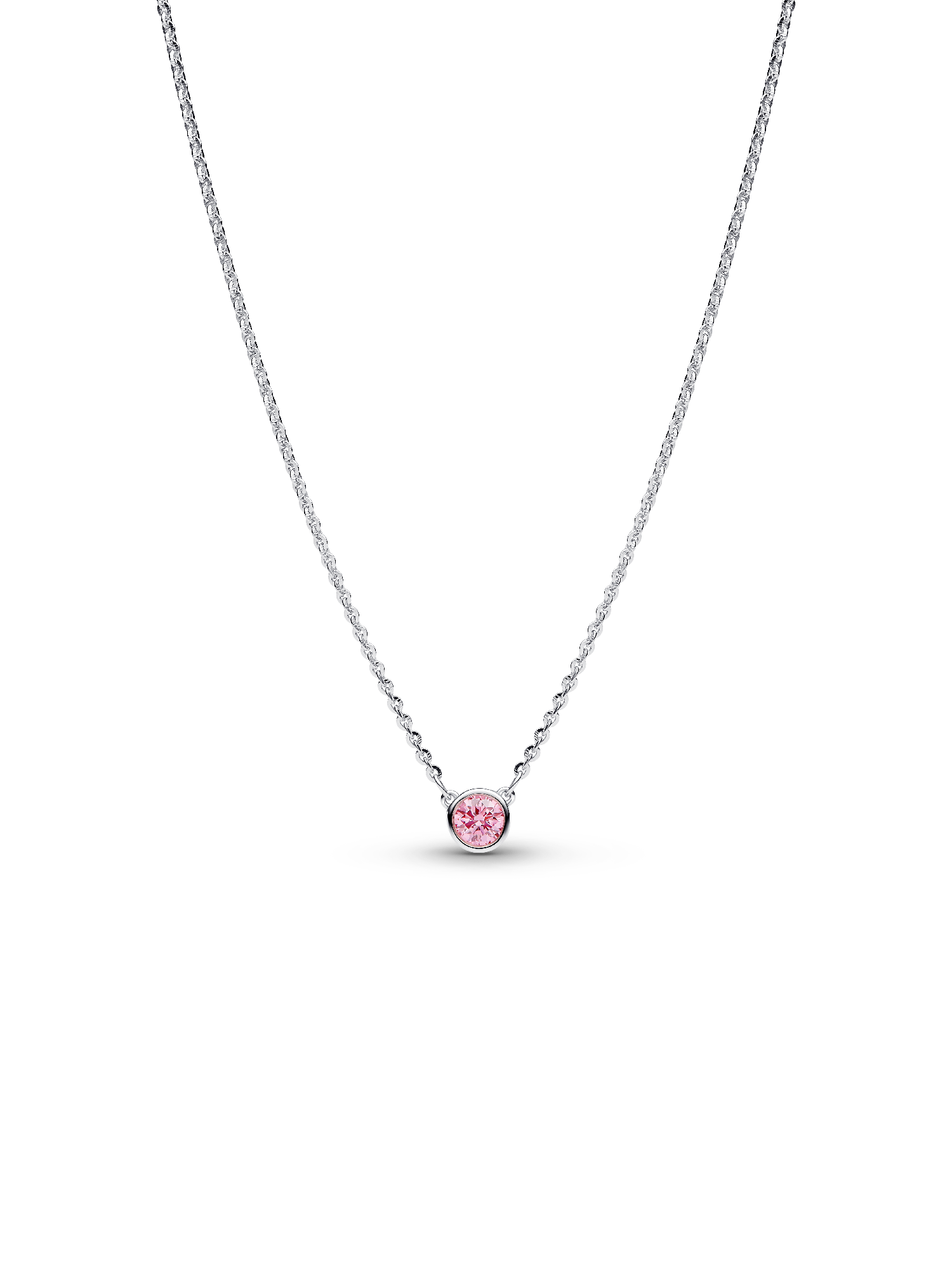 Collana Era Bezel con diamante creato in laboratorio rosa