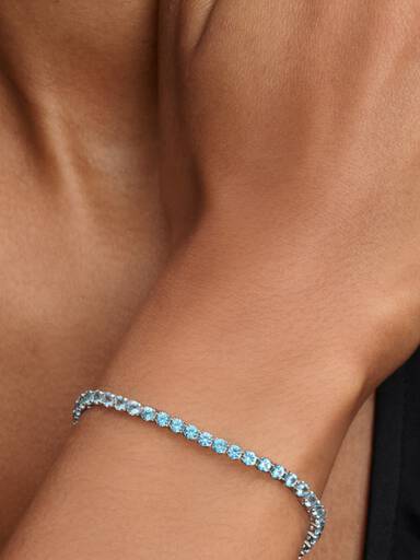 Bracciale Tennis Cristalli Azzurri