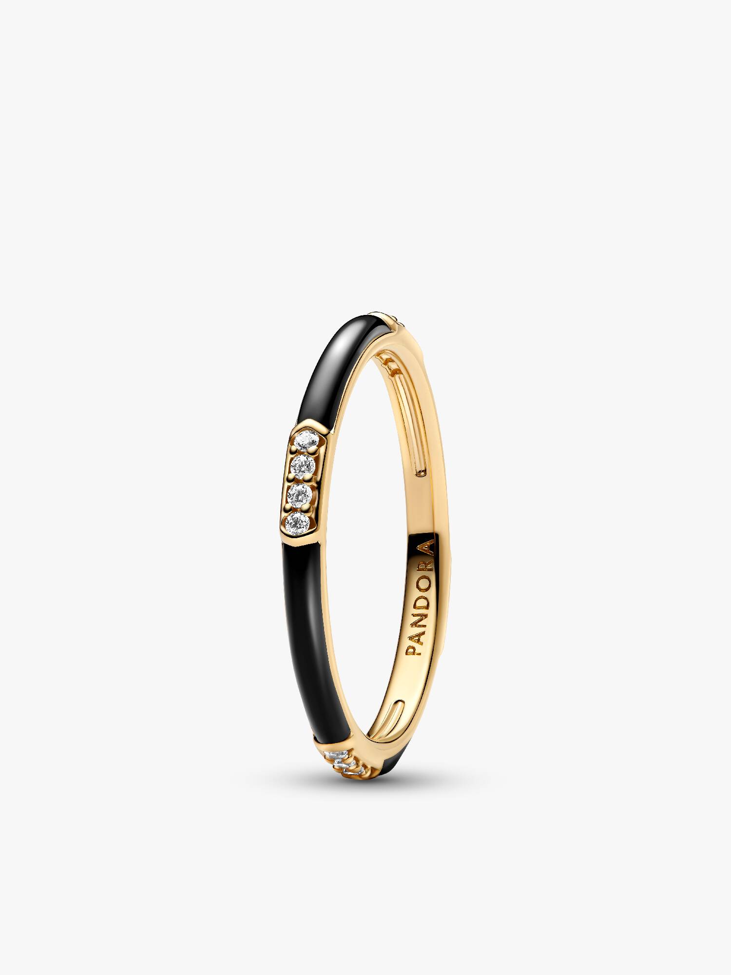 Anello Smalto Nero e Pietre Pandora ME