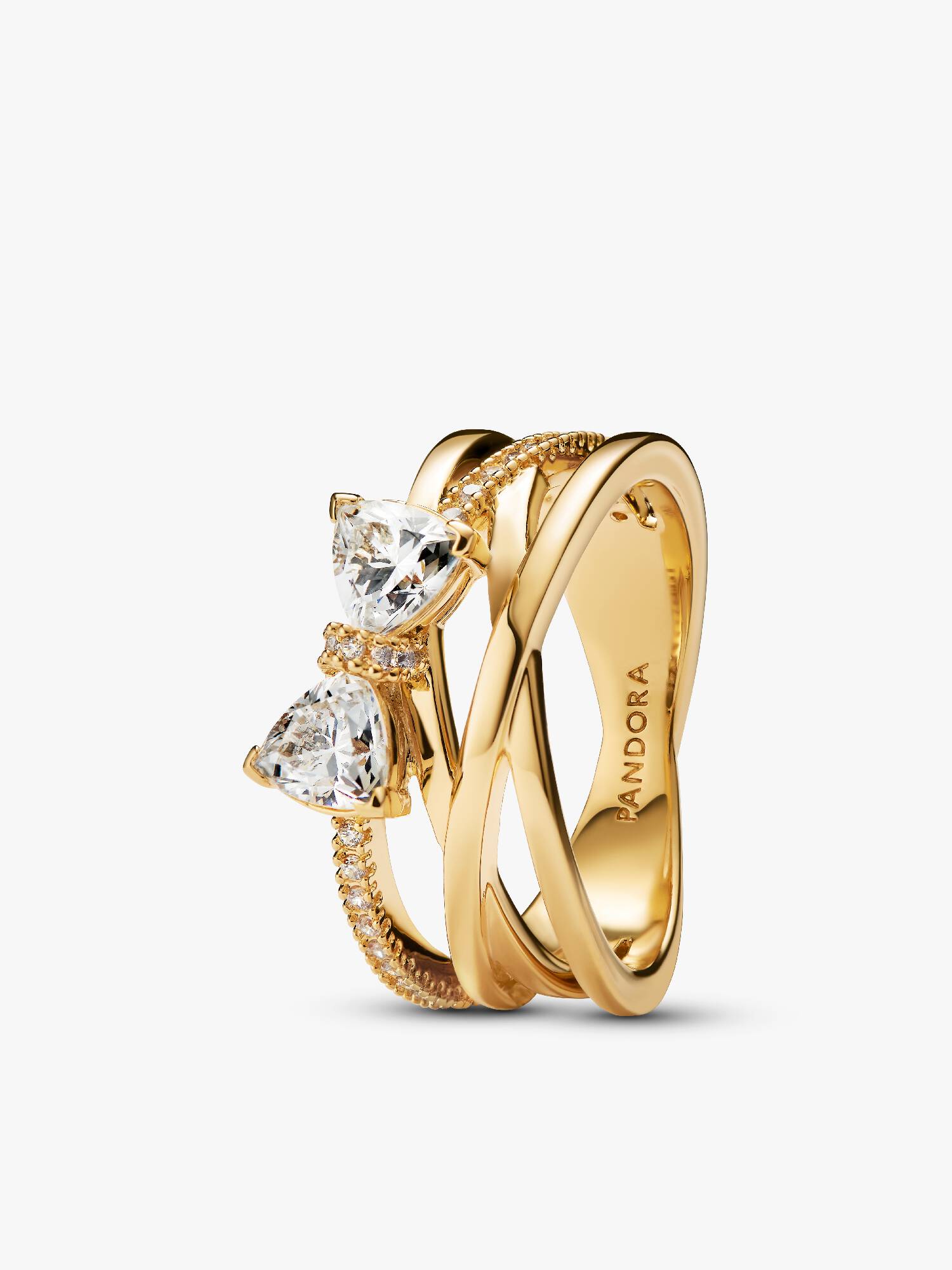 Anello Fascia Intrecciata Sottile con Fiocco Luminoso