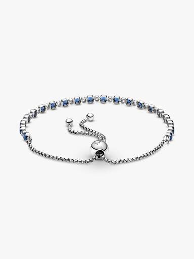 Bracciale Tennis Blu con Chiusura Regolabile